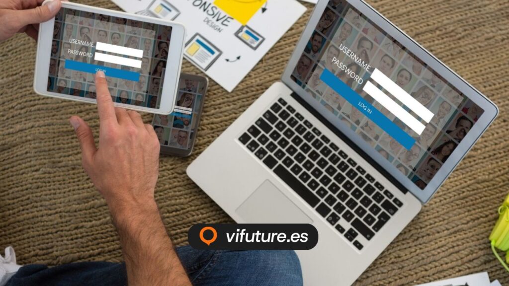 Persona usando formulario en tableta para pagina web