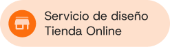 Vector beige con logotipo naranja para servicio de diseño de ecommerce