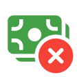 Icono de billetes verdes y cruz roja para agencia de publicidad en google