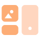 Vector de bloques naranja y beige para diseño de tienda online profesional
