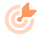 Vector de diana naranja con flecha clavada para anuncios instagram