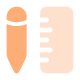 Vector de lápiz y regla naranja claro para agencia social media
