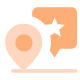 Vector de marcador beige y bocadillo posicionamiento local con estrella naranja