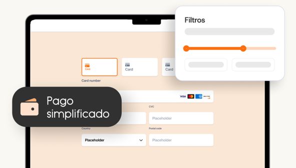 Vector de pago simplificado en pantalla digital para diseño web ecommerce