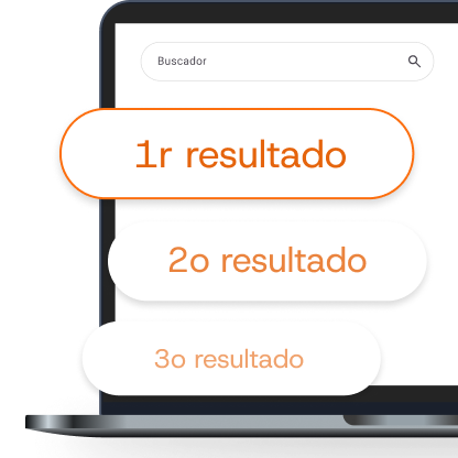 Portátil con buscador y resultados para empresas de posicionamiento web
