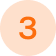 Vector Círculo con el número tres naranja para social ads