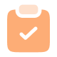 Vector cuadrado naranja difuminado con símbolo de verificación de agencia marketing