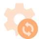 Vector de engranaje difuminado y flechas circulares para agencia de marketing online
