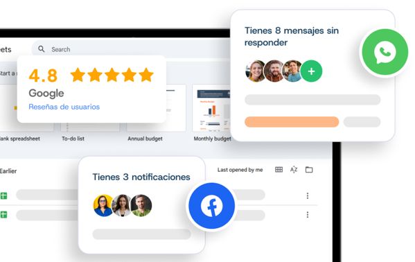 Vector de gestión entre redes y herramientas para agencias de marketing digital