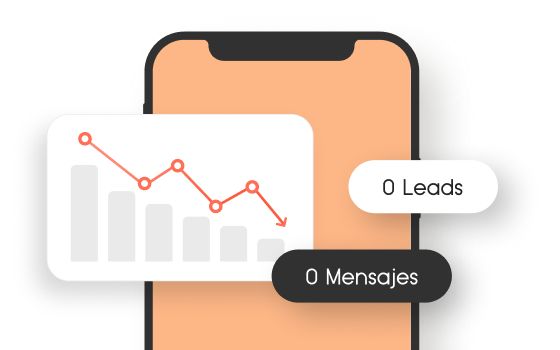 Vector de móvil con métricas de visitas sin contactos para servicios de marketing digital